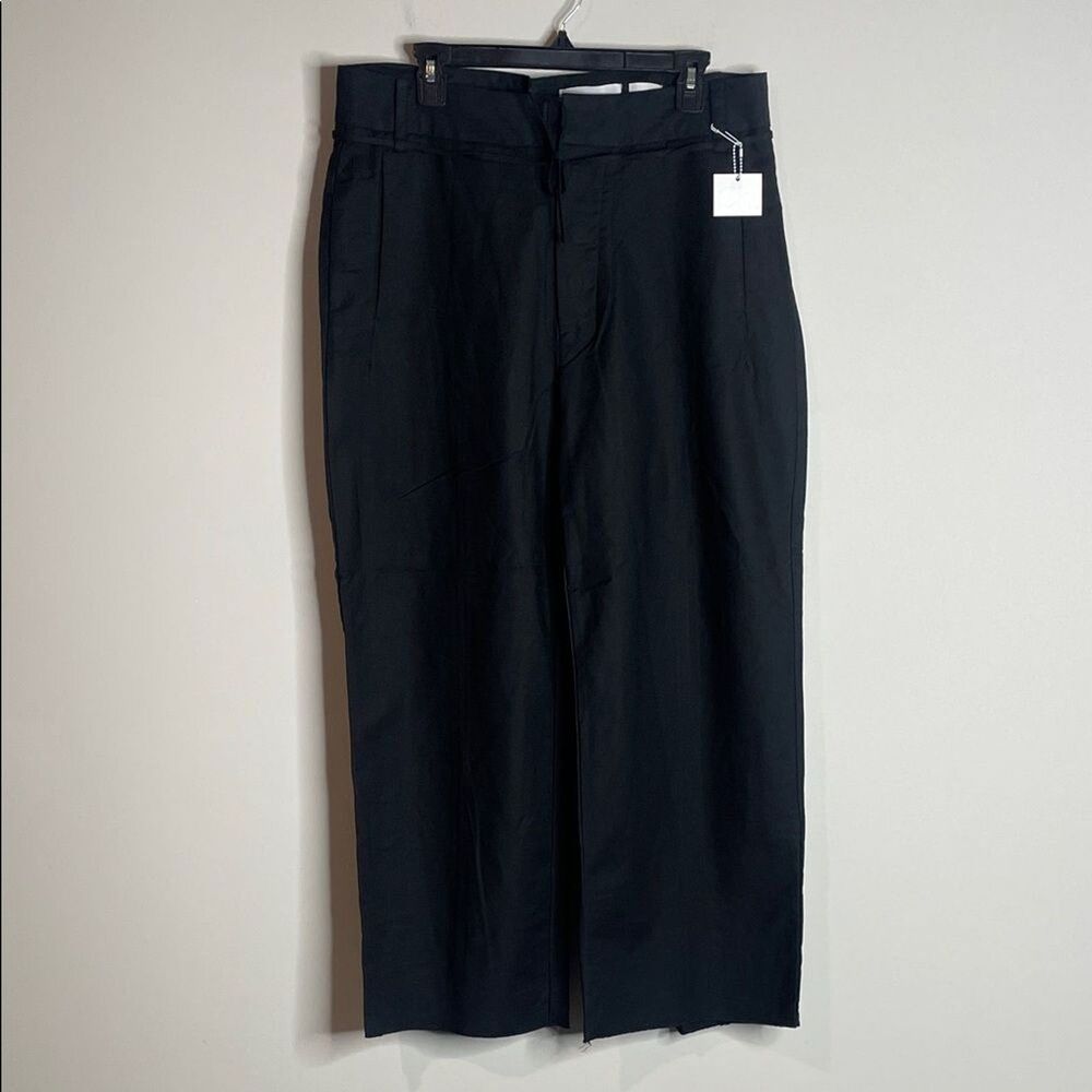 CH Carolina Herrera Women's Black Wide Leg Belted Pants Size 34 NWT
